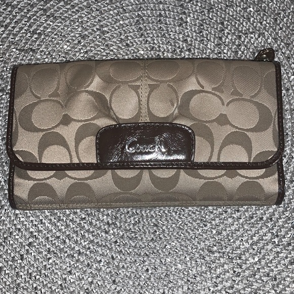 COACH Ashley Signature Large Checkbook Wallet - Picture 1 of 6